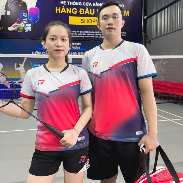 Áo cầu lông Taro TR025-A31 Nam - Đỏ Trắng chính hãng