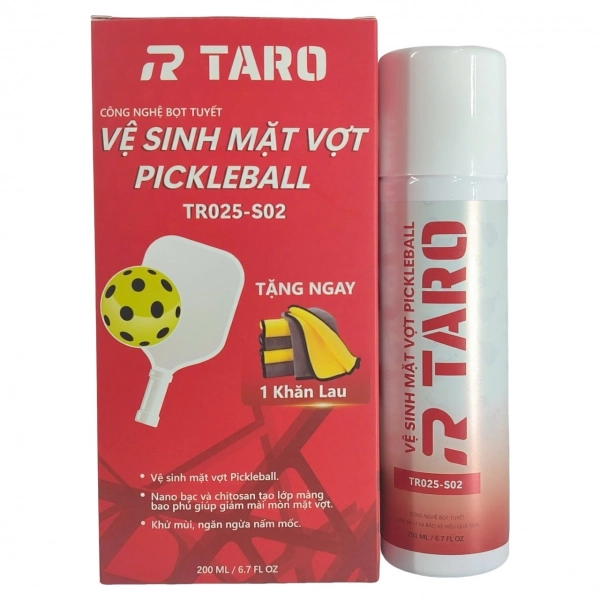 Bình Xịt Vệ Sinh Mặt Vợt Pickleball Taro TR025-S02 (200ml)