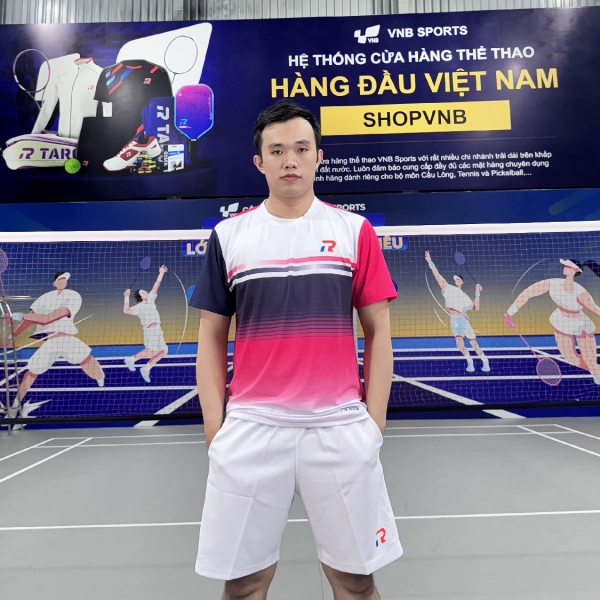 Áo cầu lông Taro TR025-A36 Nam - Hồng chính hãng