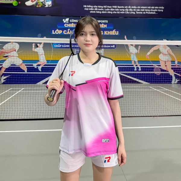 Áo cầu lông Taro TR025-A31 Nữ - Hồng Đen chính hãng