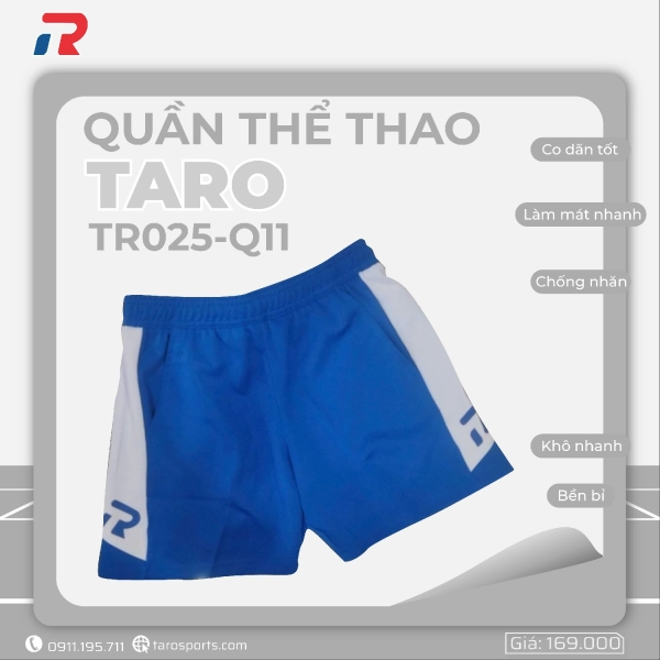 Quần Cầu Lông Taro TR025-Q11 Nam - Xanh Bích Chính Hãng
