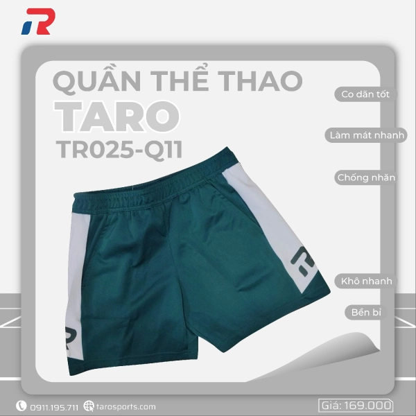 Quần Cầu Lông Taro TR025-Q11 Nam - Xanh Lá Chính Hãng