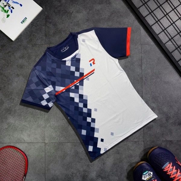 Áo Cầu Lông Taro TR024-A07 Nam - Trắng Xanh Chính Hãng