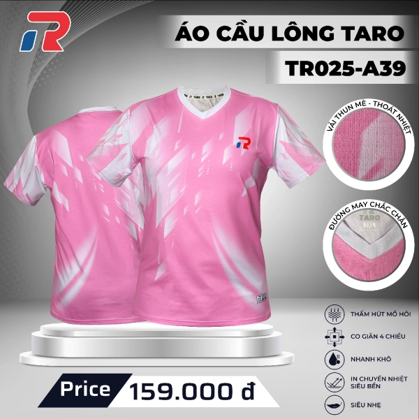 Áo cầu lông Taro TR025-A39 Nữ - Hồng