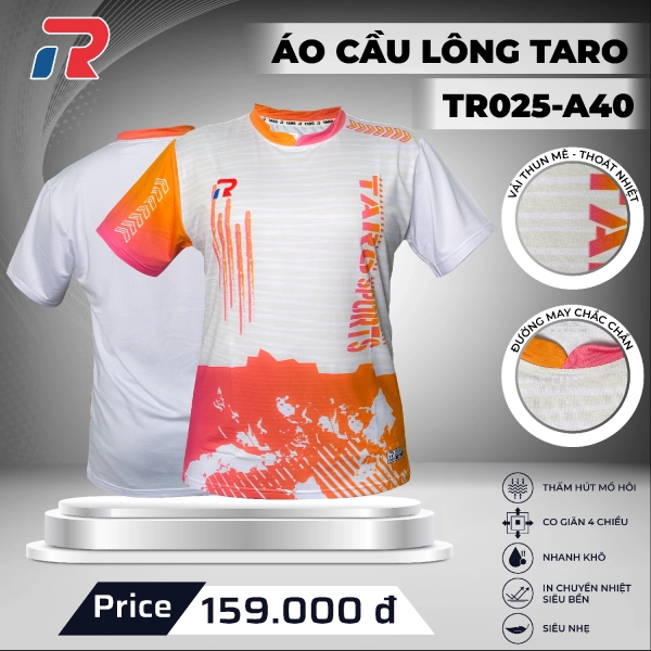 Áo cầu lông Taro TR025-A40 Nữ - Hồng