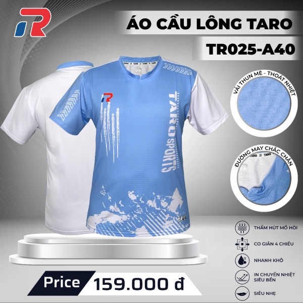 Áo cầu lông Taro TR025-A40 Nam - Xanh biển