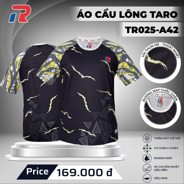 Áo cầu lông Taro TR025-A42 Nam - Đen