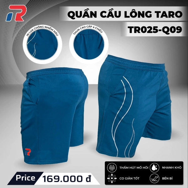 Quần Cầu Lông Taro TR025-Q09 Nam - Xanh Cổ Vịt Chính Hãng