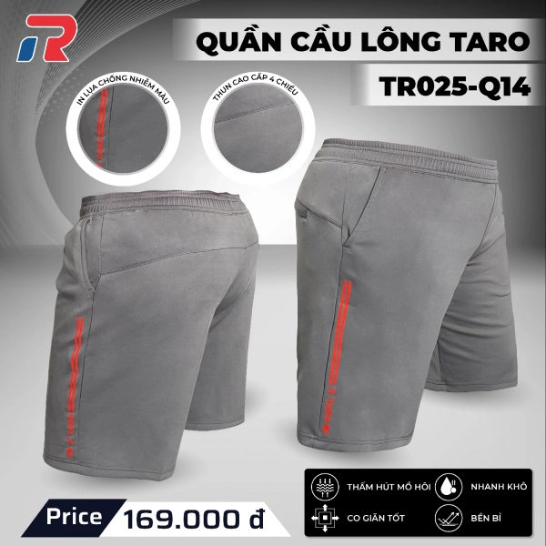 Quần cầu lông Taro TR025-Q14 Nữ - Xám đậm